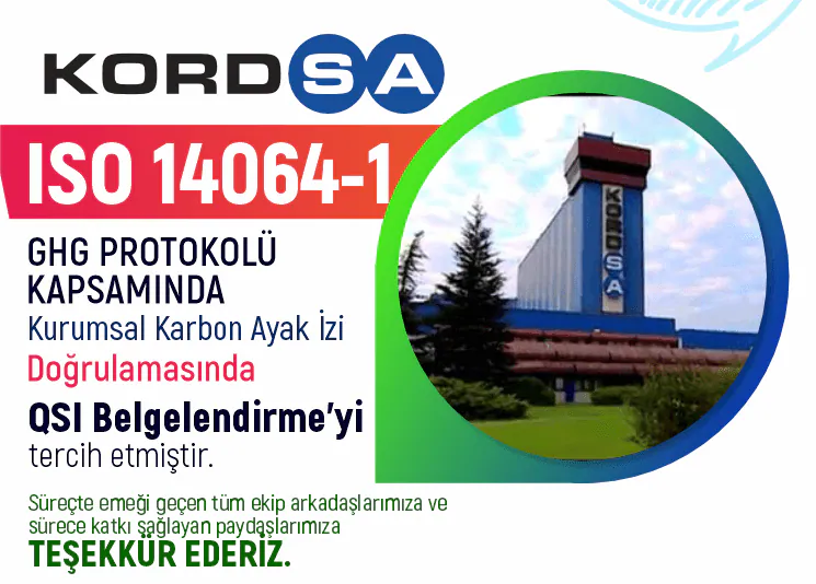KORDSA Prefers QSI Certification for ISO 14064-1 Corporate Carbon Footprint Verification Service.