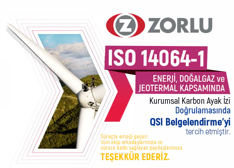 ZORLU HOLDING Preferred QSI Certification for ISO 14064-1 Corporate Carbon Footprint Verification Service.